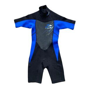 Fluid Wetsuit Youth Size 8 Neoprene Rubber Swim Blue Black